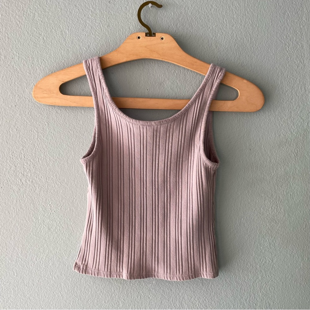 DONATED——Mudd | Light Pink Ribbed Faux Button Tank Top - Picture 2 of 7